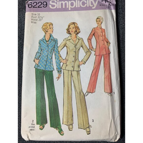 Simplicity Misses Shirt jacket pants Sewing Pattern sz 10 6229 - uncut - Picture 9 of 11